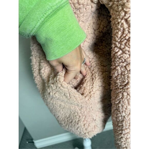 Nordstrom Elodie Blush Sherpa Zip Pullover Sweater XS - Picture 3 of 9